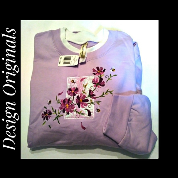 Design Originals Layered Look Lavender Sweatshirt